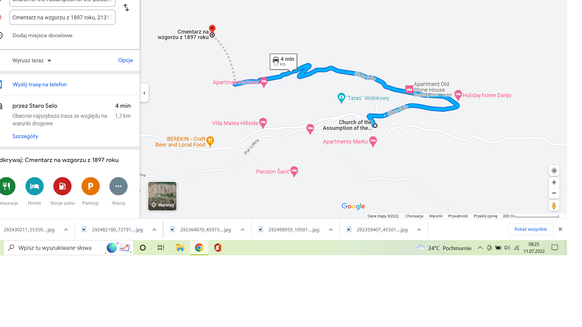 Mapka szlaku od kościoła kościoła NMP w Lokvie do cmentarza. / lokva.png lokva.png